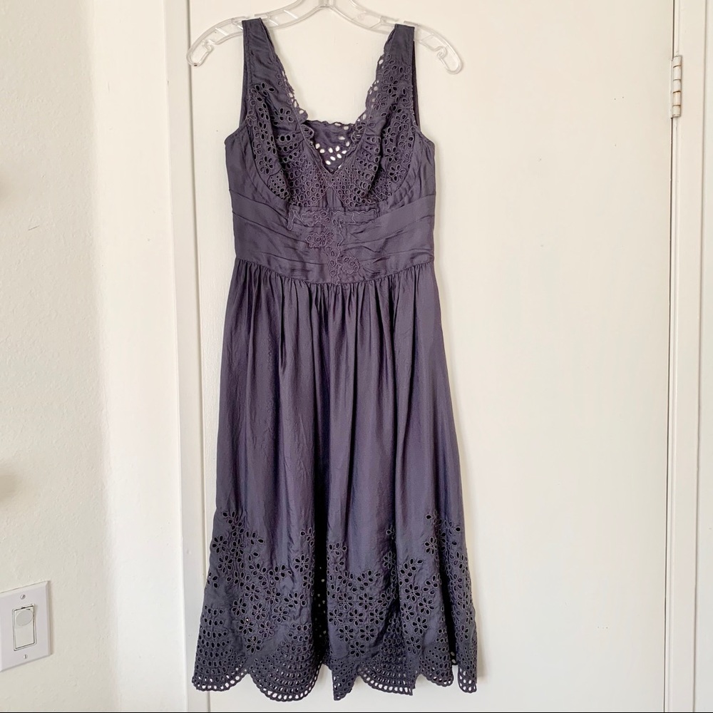 Anthropology (lil) silk eyelet dress